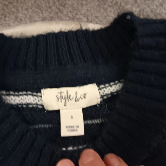 Style & Co, Textured Tunic, S, Industrial  Blue Stripped White, NWT, P2P 21 - Picture 3 of 3